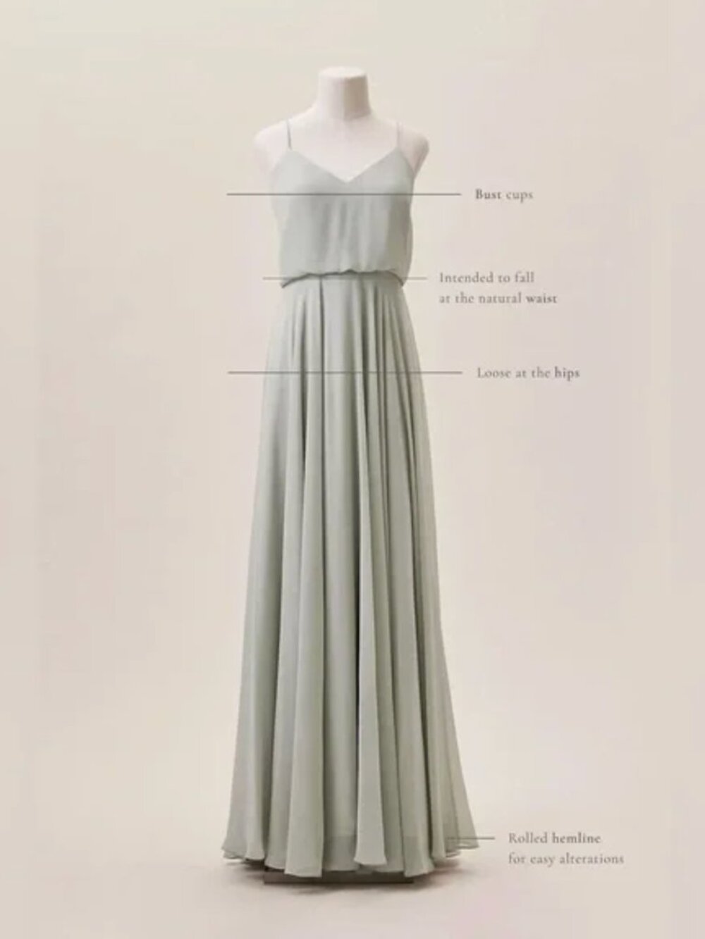 Jenny Yoo Inesse Blush Chiffon Maxi Dress Size 6 BHLDN Bridesmaid Formal - Picture 10 of 10